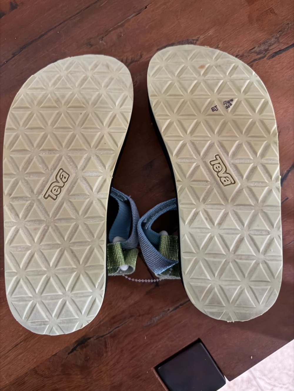 Teva Kids Sandals in Black with Blue, Green, and Yellow Straps — 040926 - Picture 3 of 4